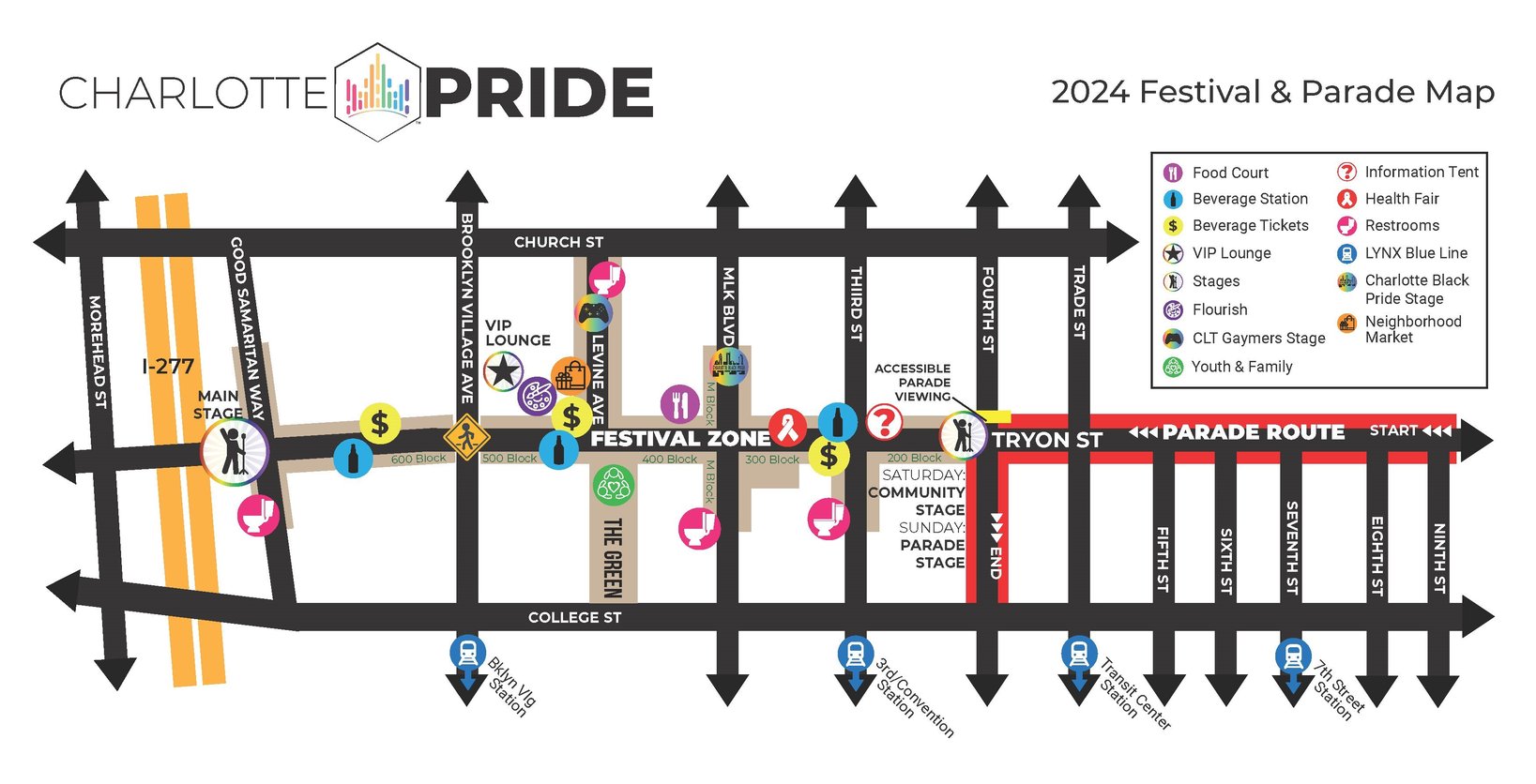 Charlotte Pride Festival Map