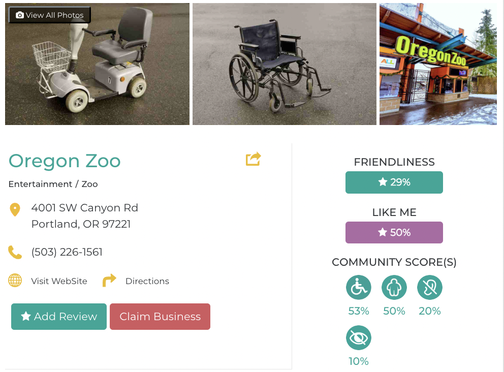 Oregon Zoo Accessibility Review Friendly Like Me app