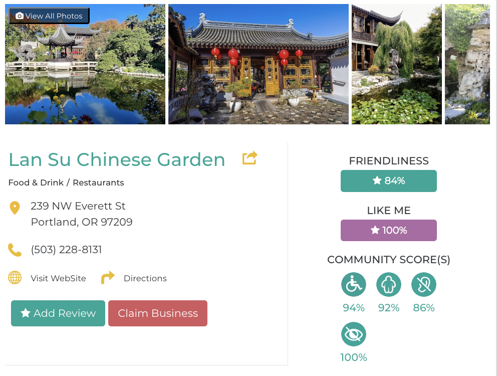 Lan Su Chinese Gardens Accessibility Review Friendly Like Me app