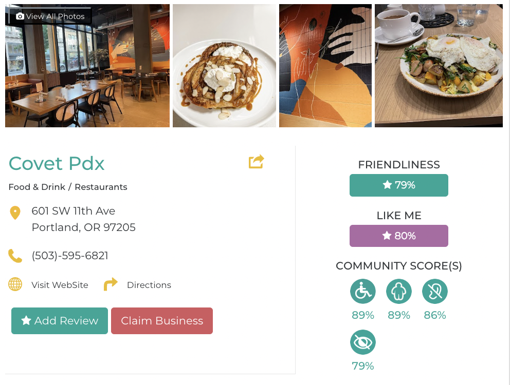 Covet PDX Accessibility Review Friendly Like Me app