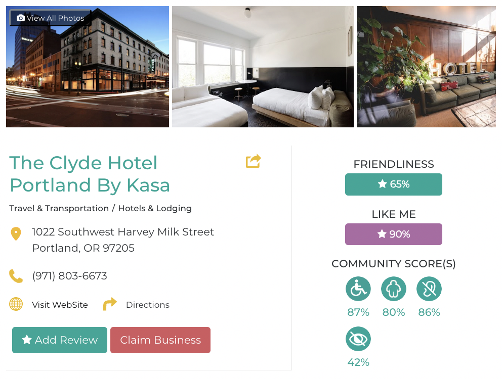 The Clyde Hotel by Kasa Accessibility Review Friendly like me app