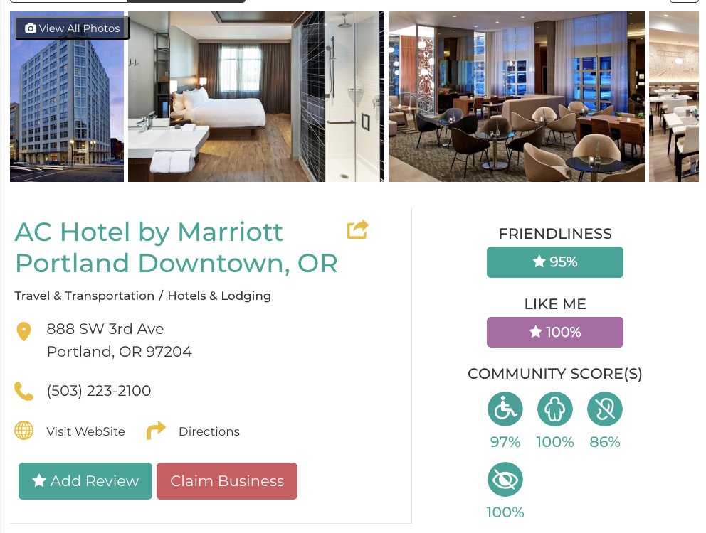 AC Hotel by Marriott Portland Accessibility Review Friendly Like Me app 