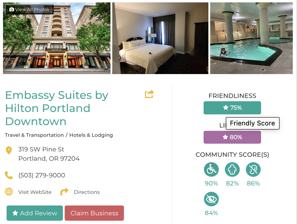 Embassy Suites Portland Downtown Accessibility Review Friendly Like Me app