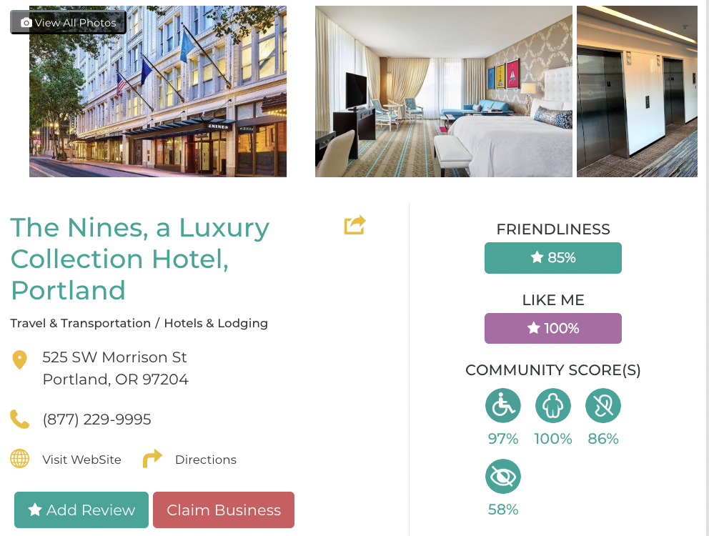 The Nines Hotel Accessibility Review Friendly Like Me app