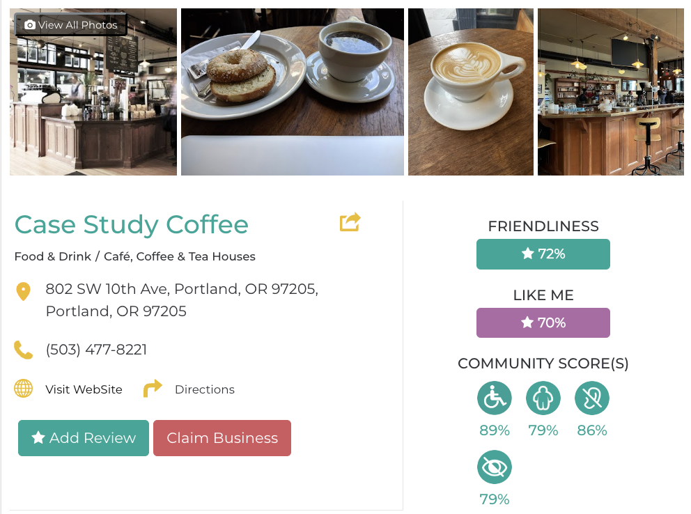 Case Study Coffee Accessibility Review Friendly Like Me App