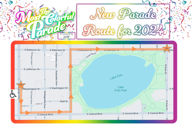 Come Out With Pride Accessible Parade map